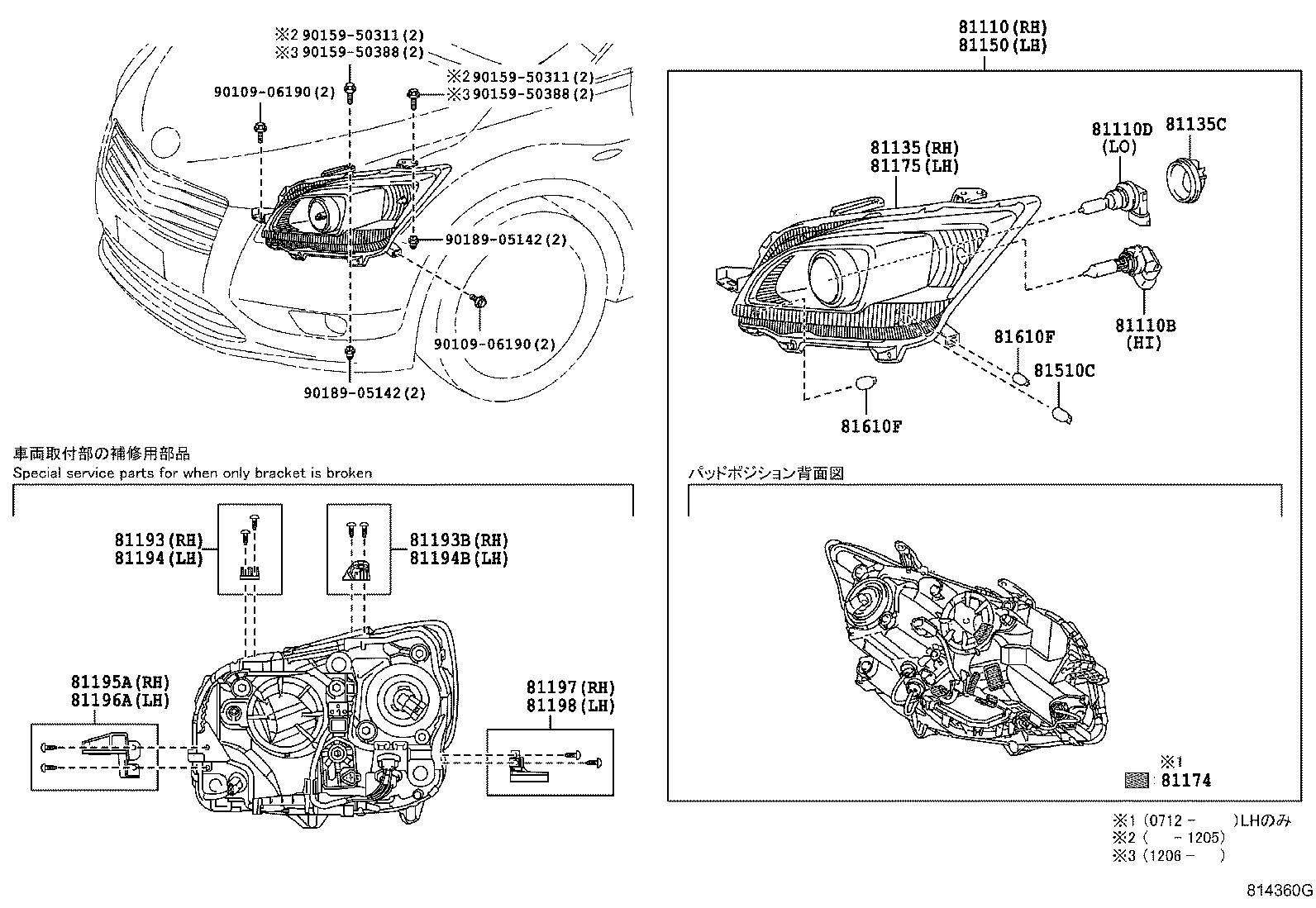 81145-72050 UNIT ASSY, HEADLAMP, RH product image