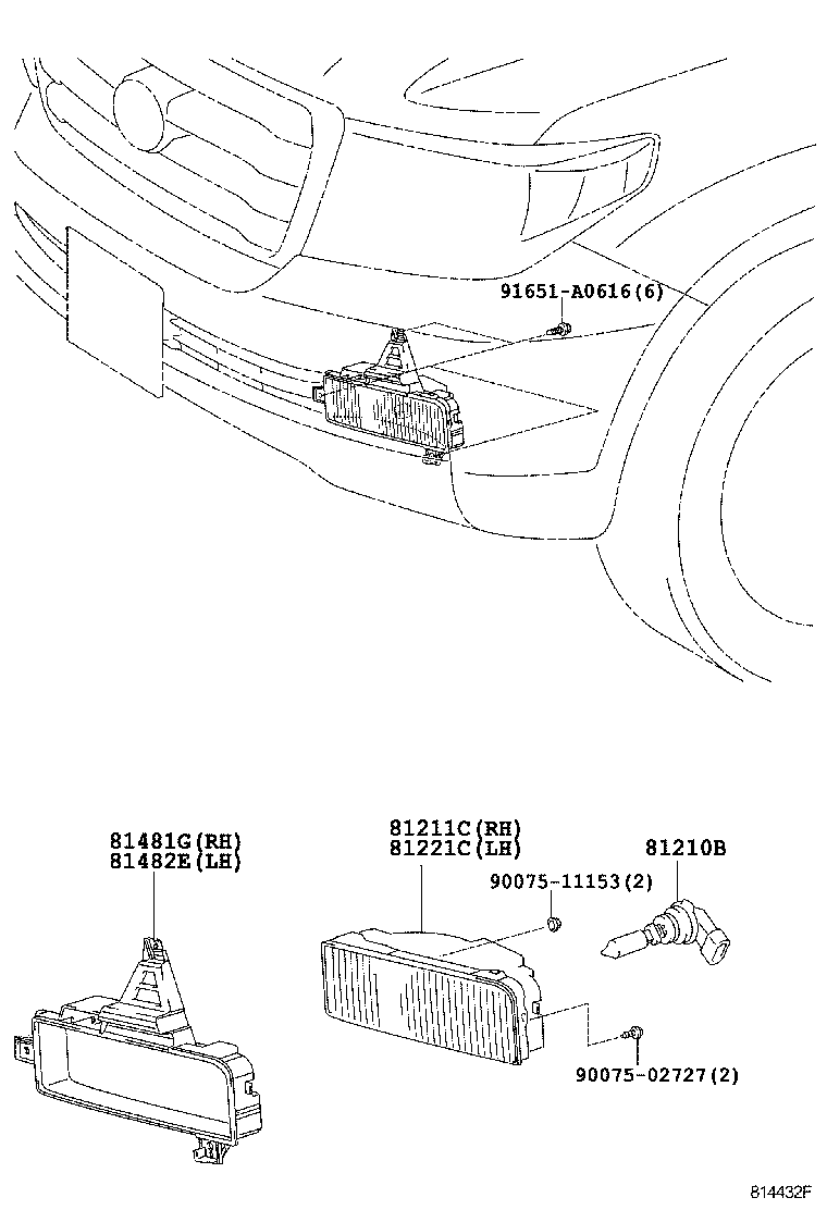 Toyota 81211-60231 LAMP UNIT, FOG LAMP, RH