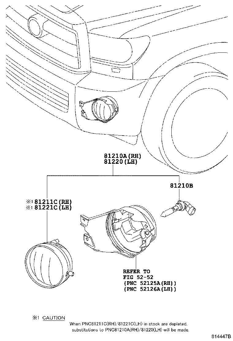 Toyota 81210-0C030 LAMP ASSY, FOG, RH