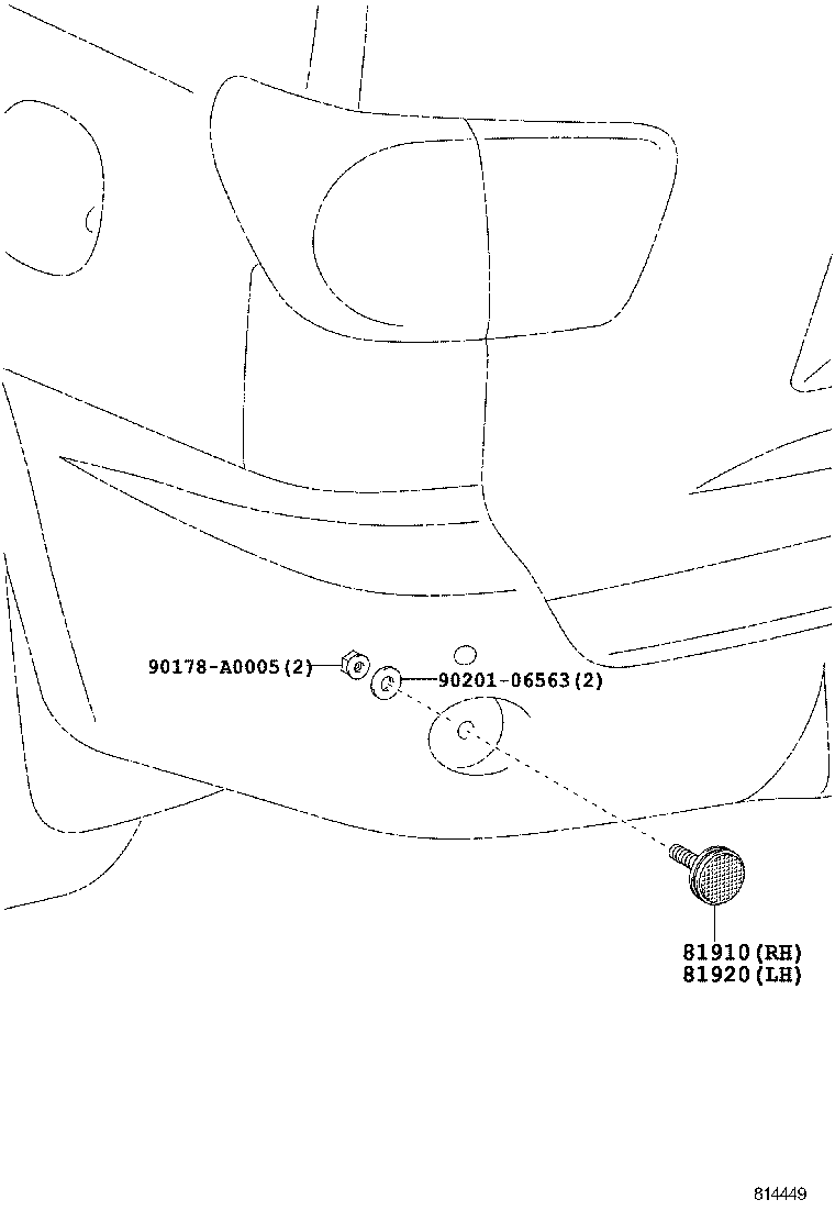 81910-0E030 REFLECTOR ASSY, REFLEX, RH product image