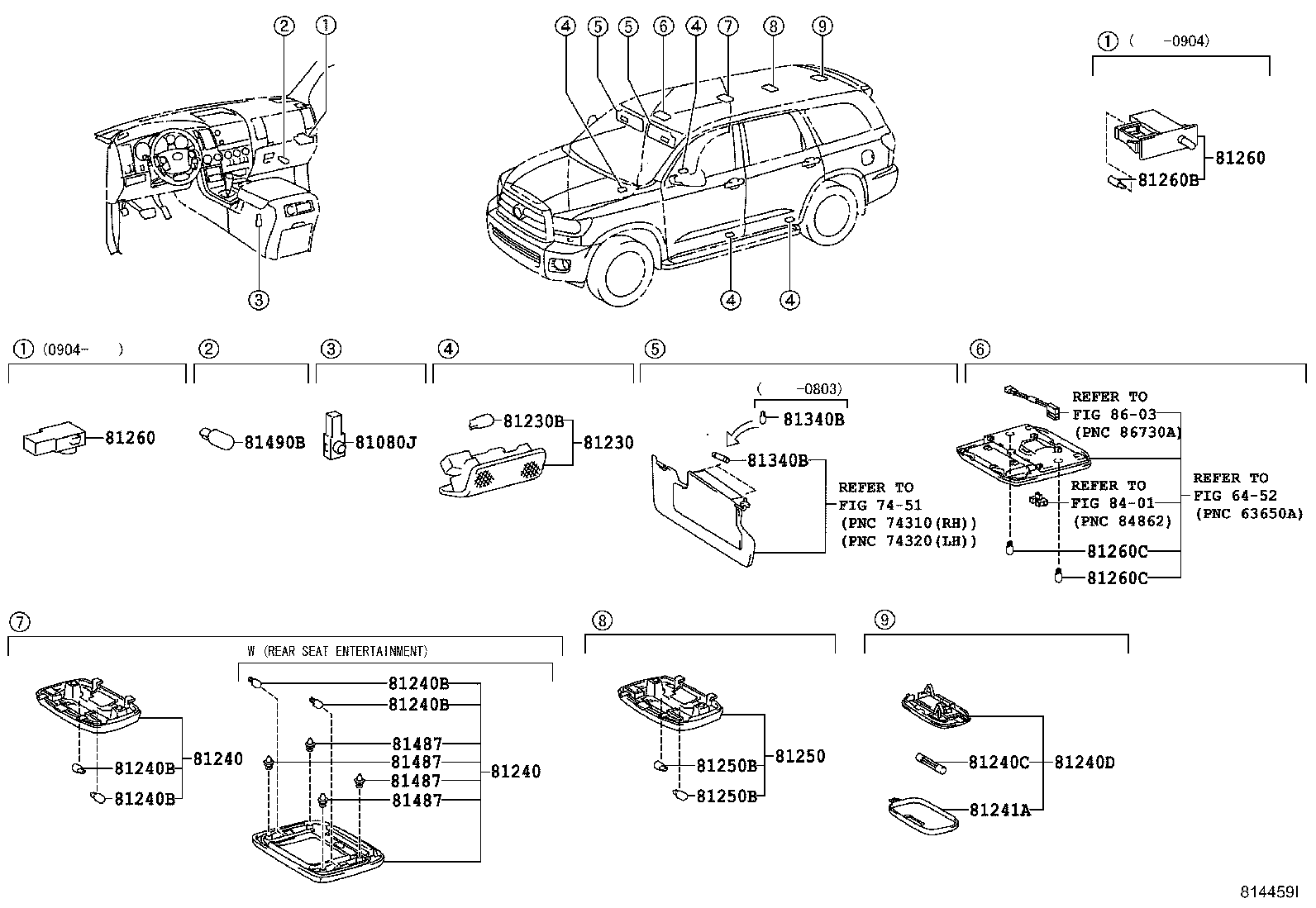 Toyota 81260-0C040-E0 LAMP ASSY, ROOM, NO.1