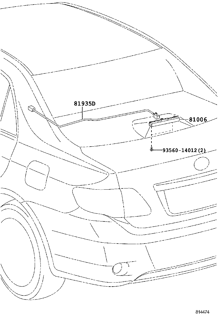 81935-02040 CORD ASSY, CENTER STOP LAMP product image