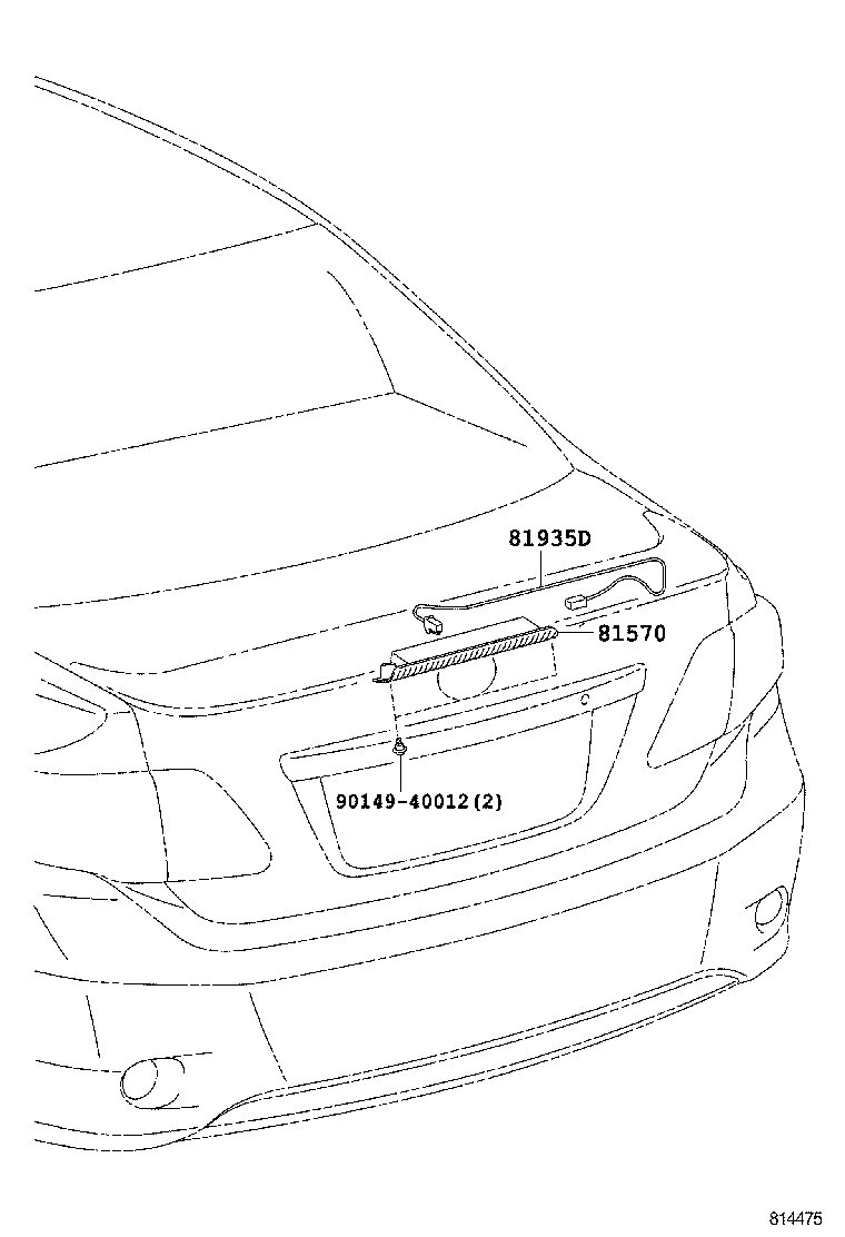 81935-02040 CORD ASSY, CENTER STOP LAMP product image