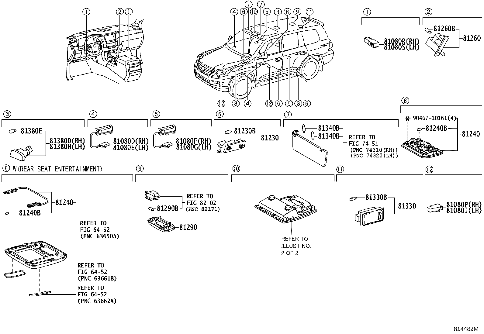 Toyota 81080-30040 LAMP ASSY, INTERIOR ILLUMINATION, NO.1