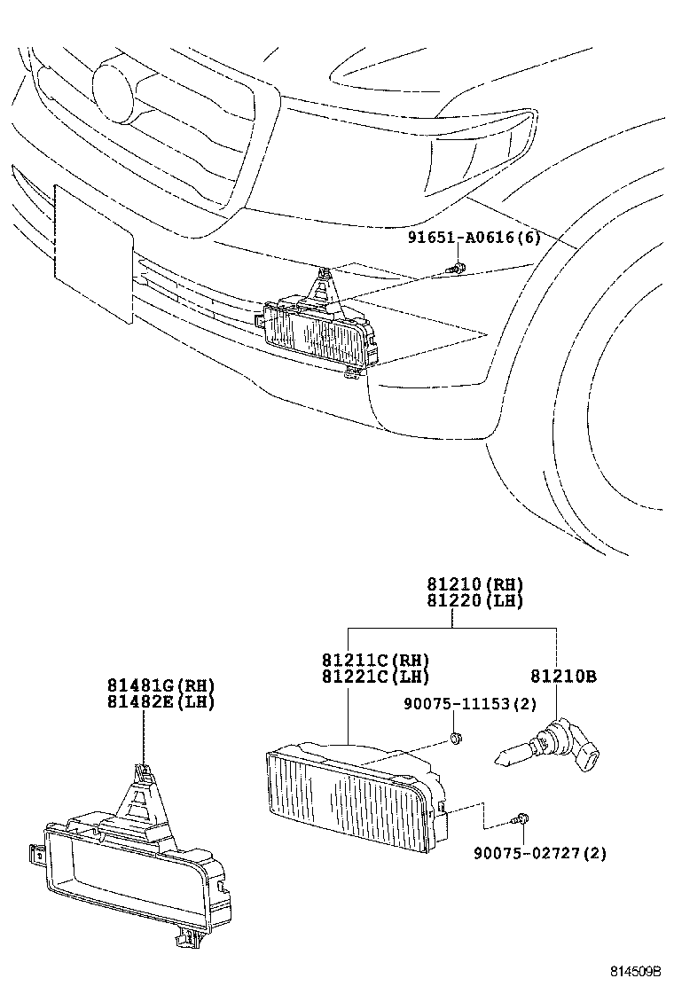 81220-60140 LAMP ASSY, FOG, LH product image