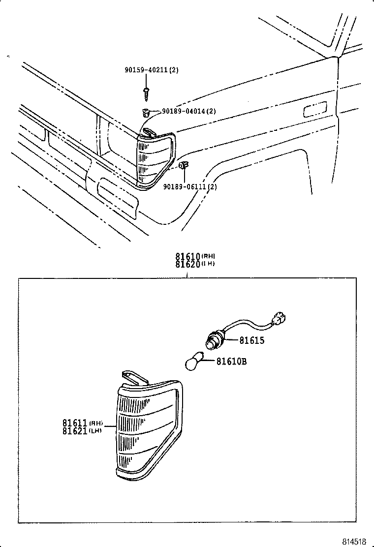 81610-60152 LAMP ASSY, PARKING & CLEARANCE, RH product image