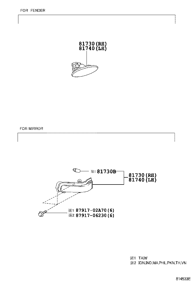 81730-06040 LAMP ASSY, SIDE TURN SIGNAL, RH product image