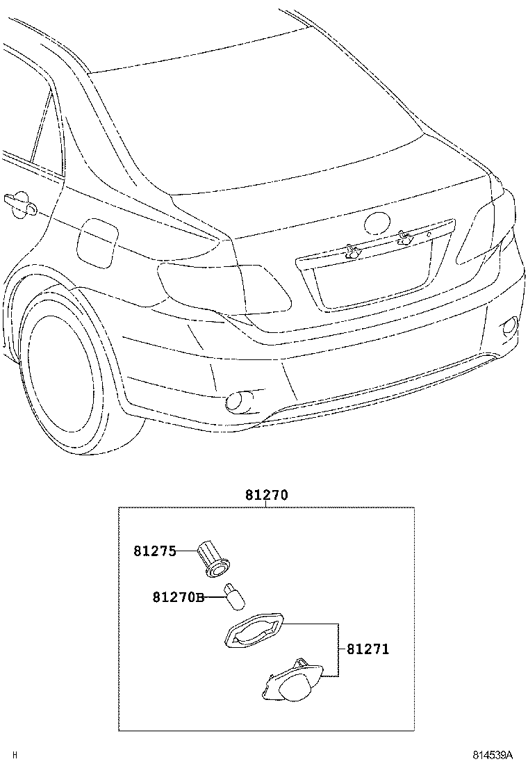 81275-02201 SOCKET AND WIRE, LICENSE PLATE LAMP product image