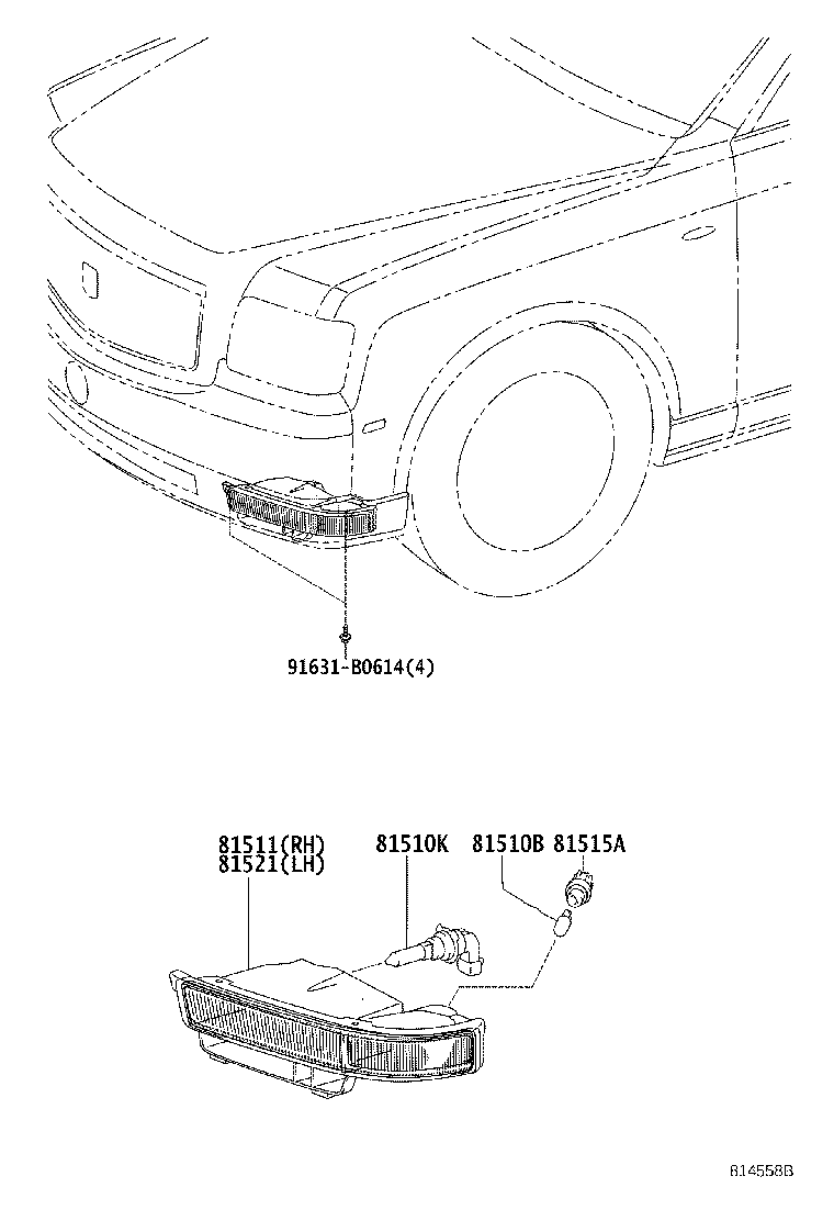 81511-40080 LENS, FRONT TURN SIGNAL LAMP, RH product image