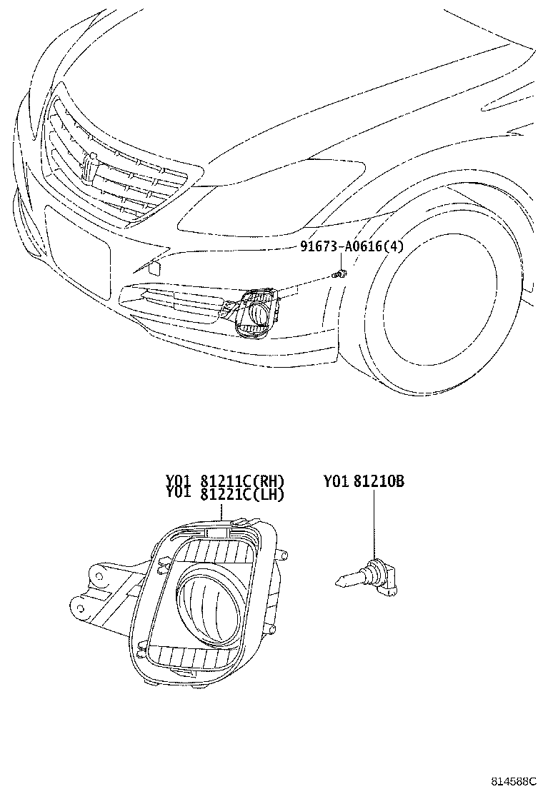 81211-30360 LAMP UNIT, FOG LAMP, RH product image