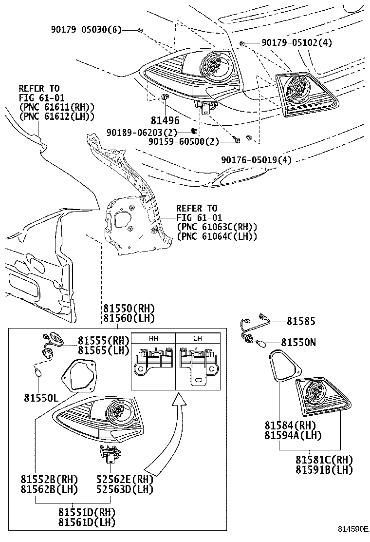 81550-30B71 LAMP ASSY, REAR COMBINATION, RH product image