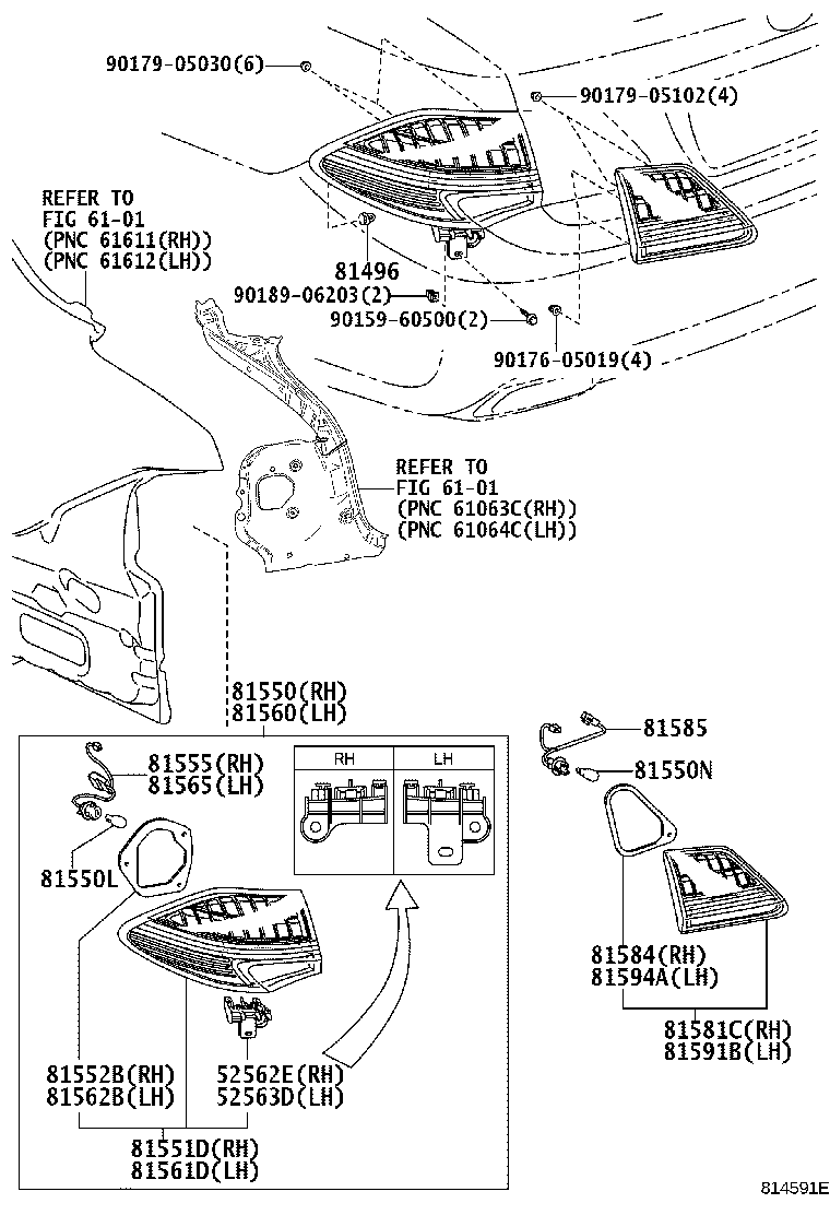 81550-30B71 LAMP ASSY, REAR COMBINATION, RH product image