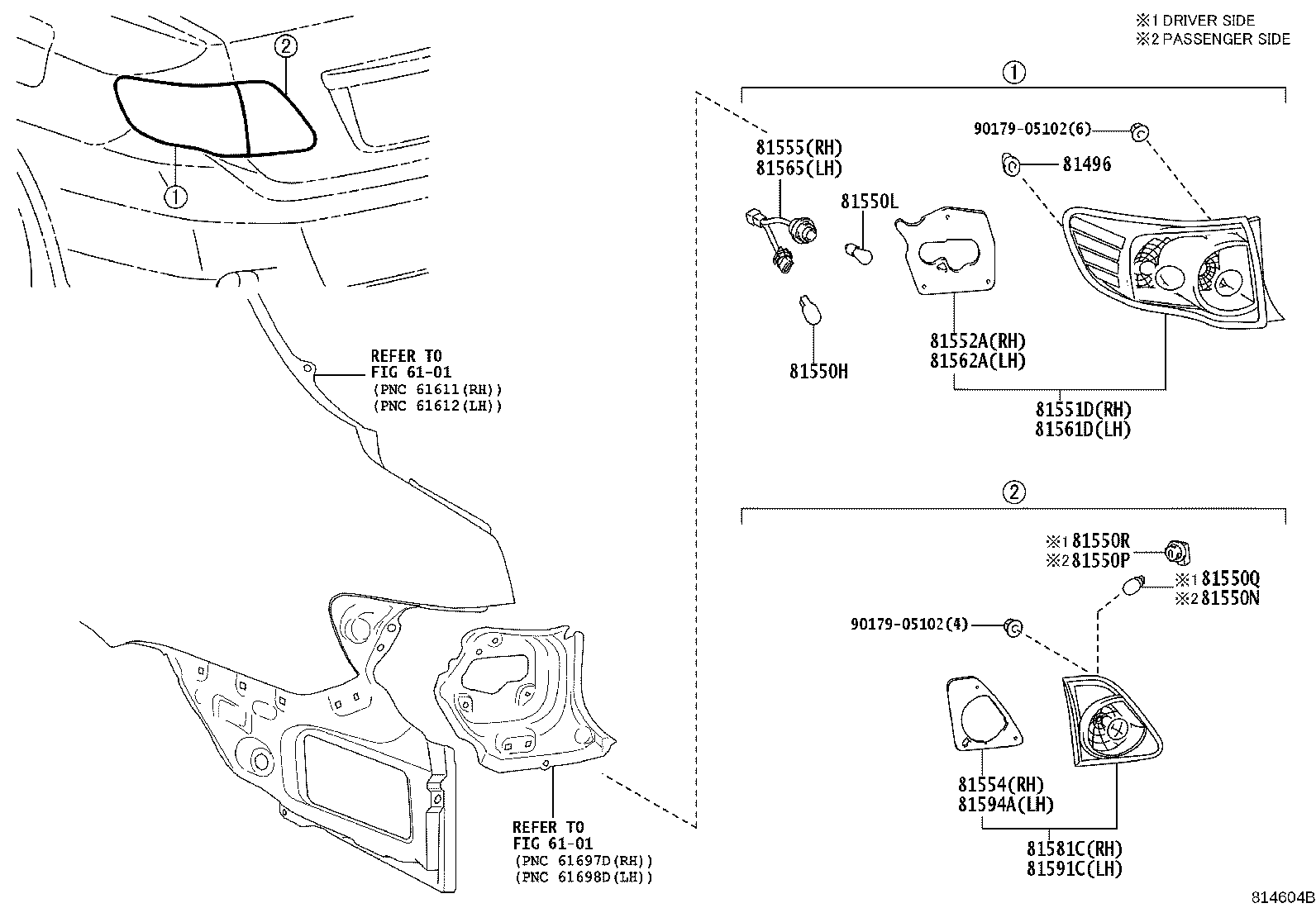 81552-02410 GASKET, REAR COMBINATION LAMP, RH product image