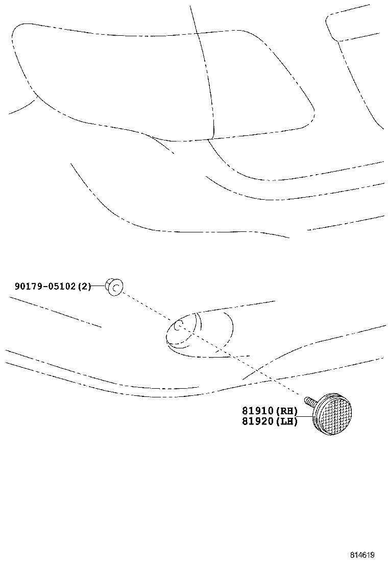 81910-02080 REFLECTOR ASSY, REFLEX, RH product image
