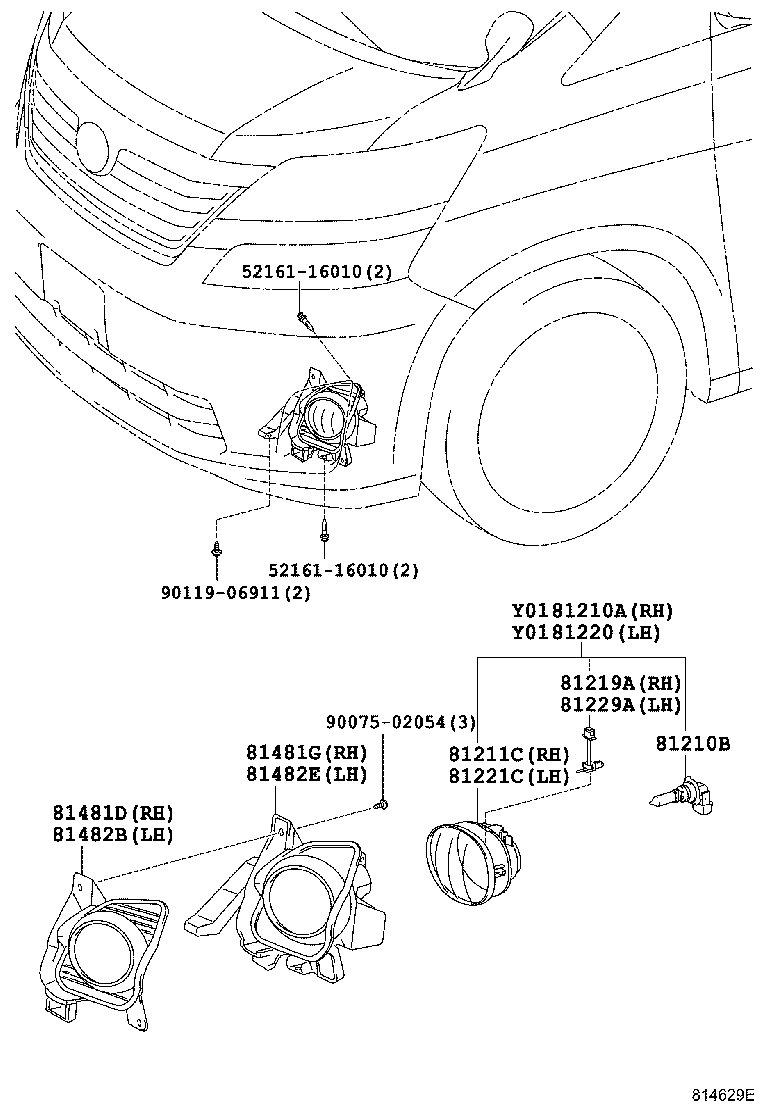 81482-58040 BRACKET, FOG LAMP, LH product image