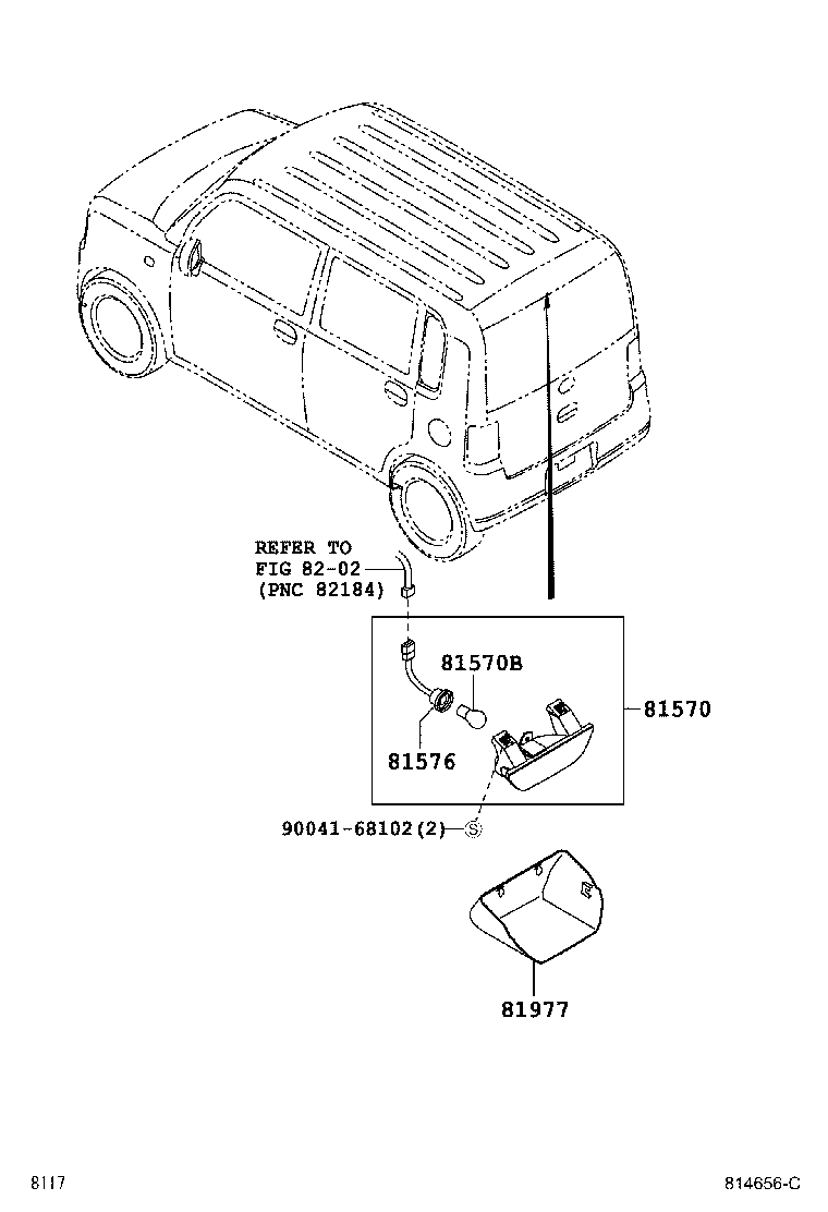 81570-B2400 LAMP ASSY, CENTER STOP product image