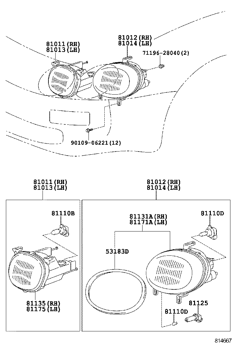 81014-20100 HEADLAMP SUB-ASSY, TYPE 2, LH product image