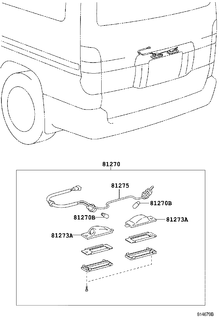 81275-26130 SOCKET AND WIRE, LICENSE PLATE LAMP product image