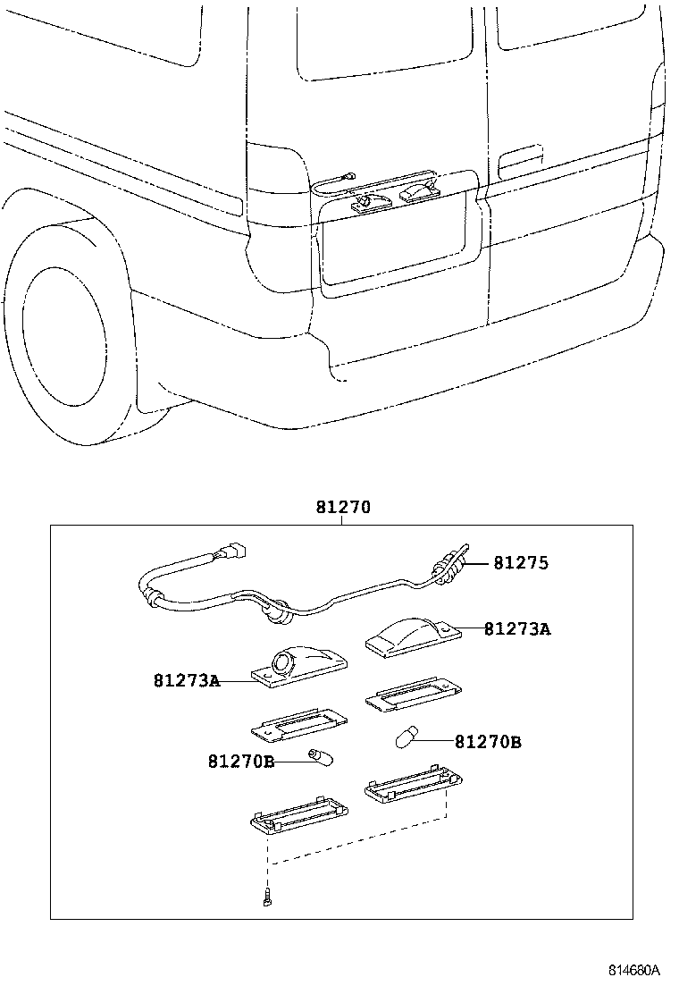 81275-26130 SOCKET AND WIRE, LICENSE PLATE LAMP product image