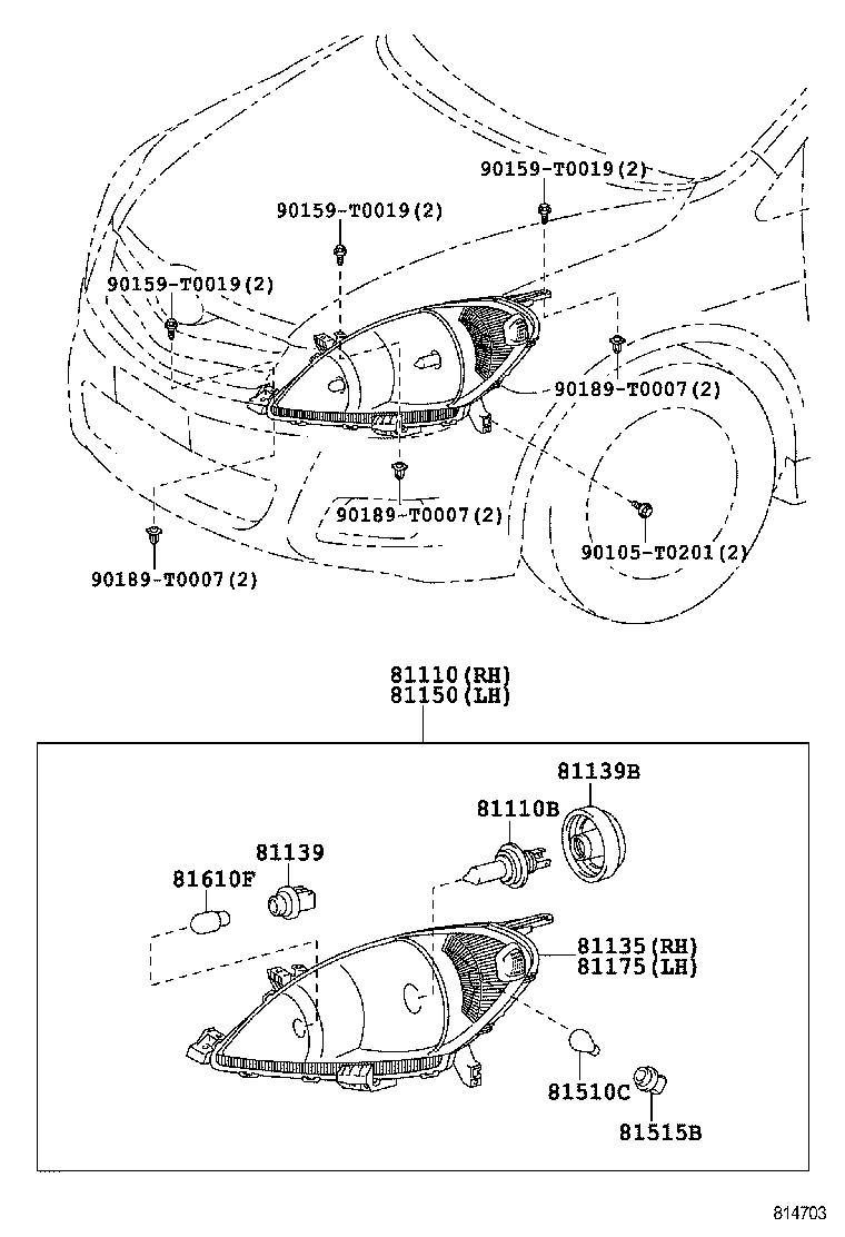 81110-0K331 HEADLAMP ASSY, RH product image