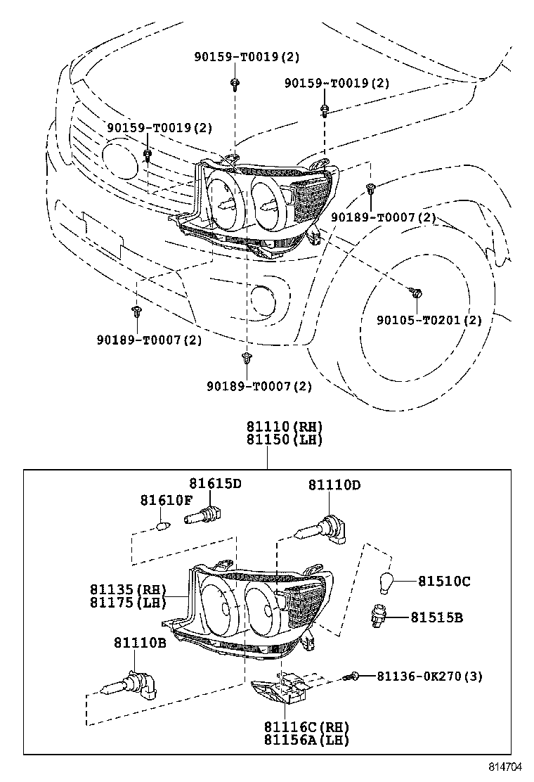 81150-0K280 HEADLAMP ASSY, LH product image