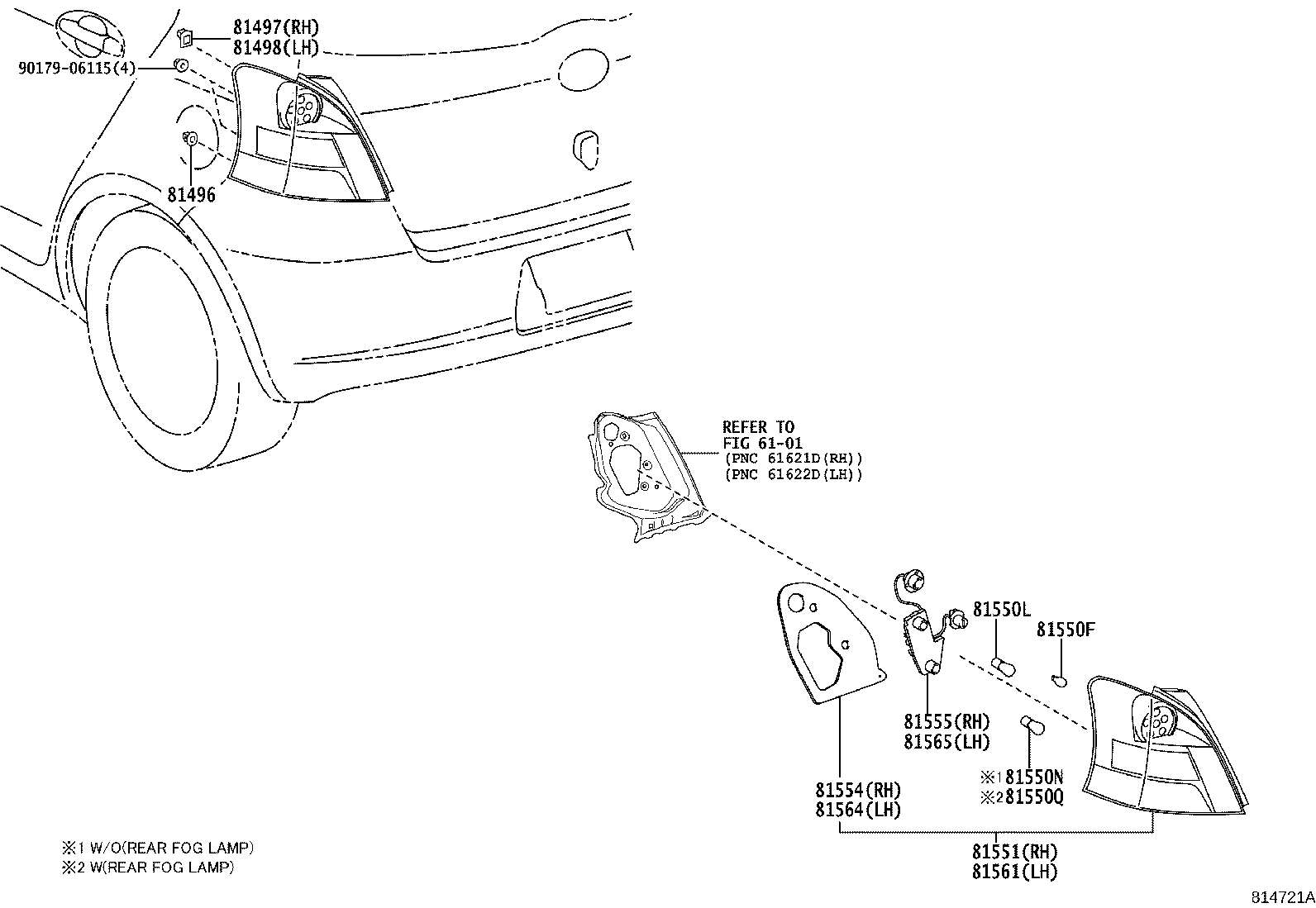 81581-52210 LENS AND BODY, REAR LAMP, RH product image