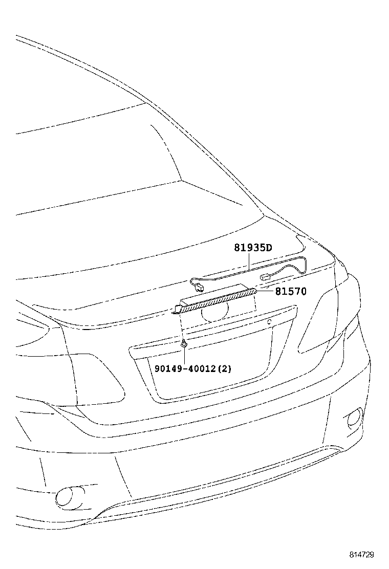 81935-12180 CORD ASSY, CENTER STOP LAMP product image