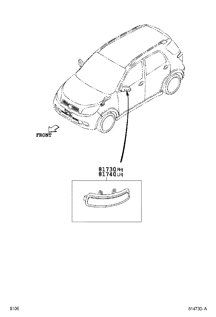 81740-BZ030 LAMP ASSY, SIDE TURN SIGNAL, LH product image