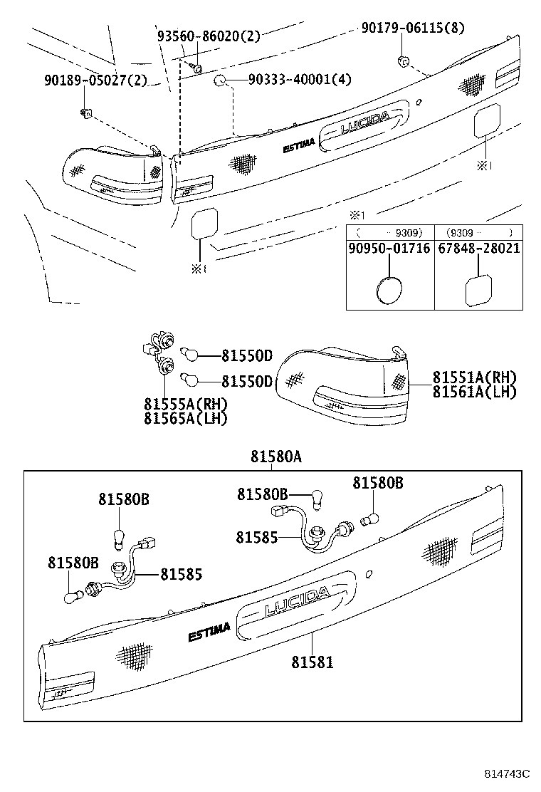 81550-28080 LAMP ASSY, REAR COMBINATION, RH product image