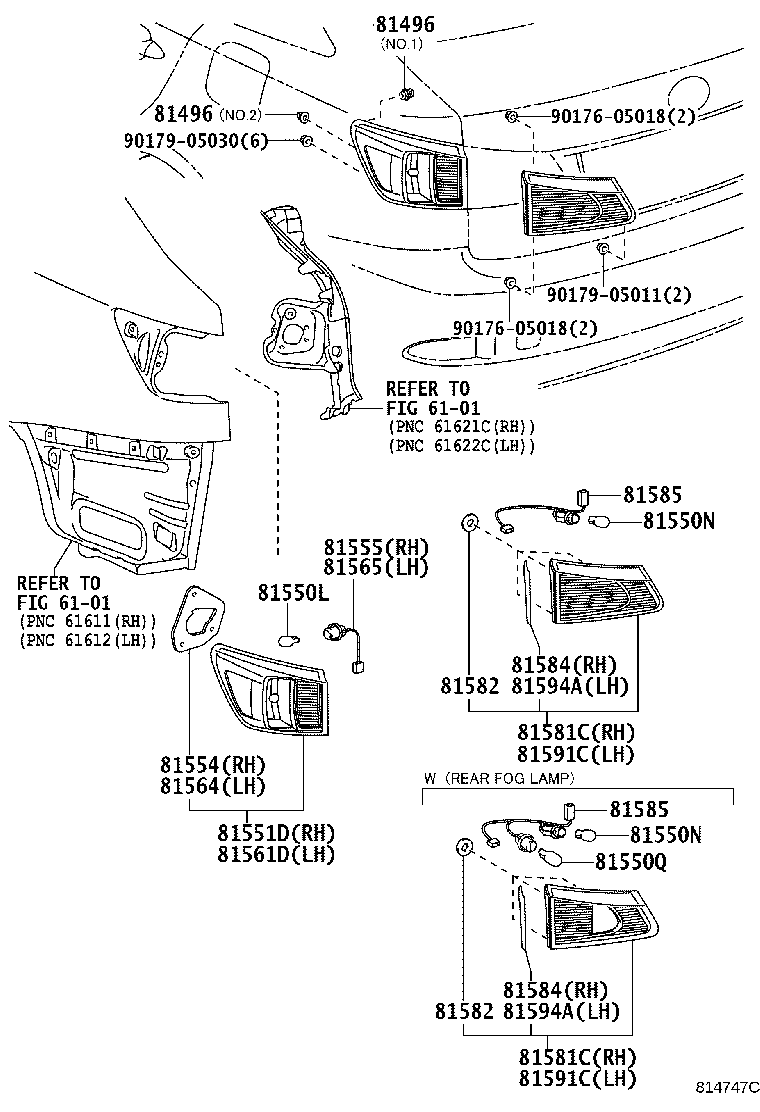81591-53130 LENS, REAR LAMP, LH product image