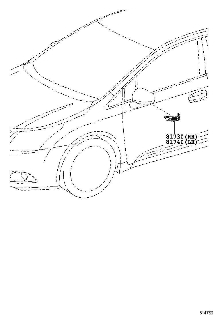81740-05050 LAMP ASSY, SIDE TURN SIGNAL, LH product image