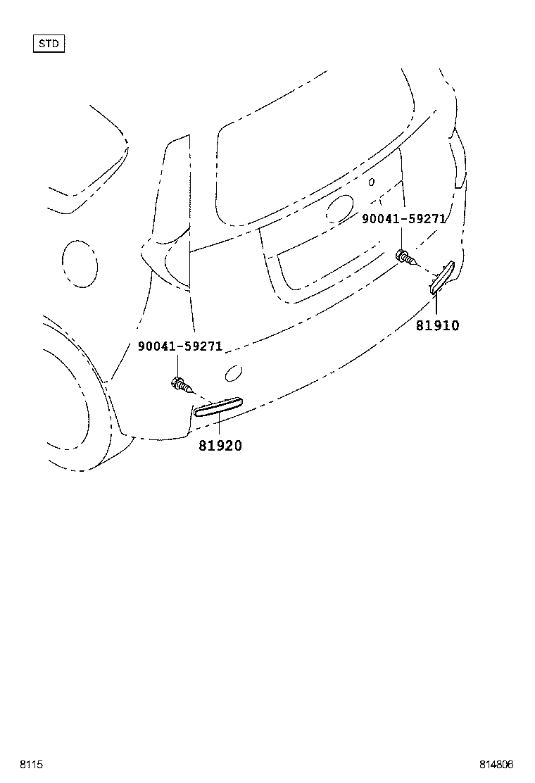 81920-B1020 REFLECTOR ASSY, REFLEX, LH product image