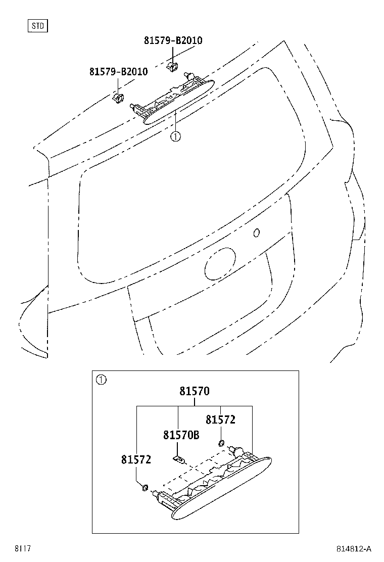 81570-B1050 LAMP ASSY, CENTER STOP product image