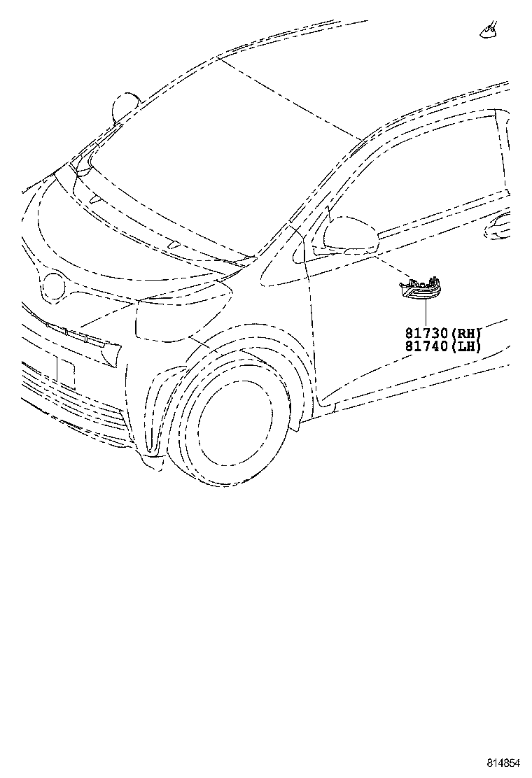 81740-52040 LAMP ASSY, SIDE TURN SIGNAL, LH product image