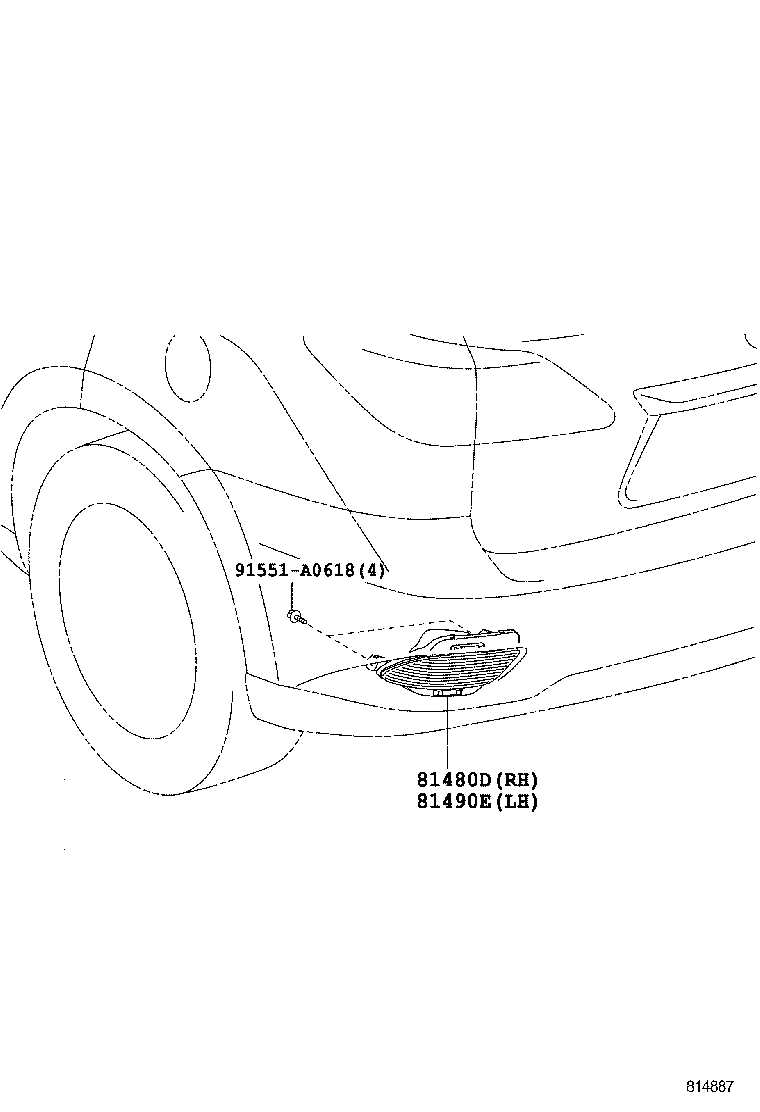 81490-48010 REFLECTOR ASSY, REFLEX, LH product image