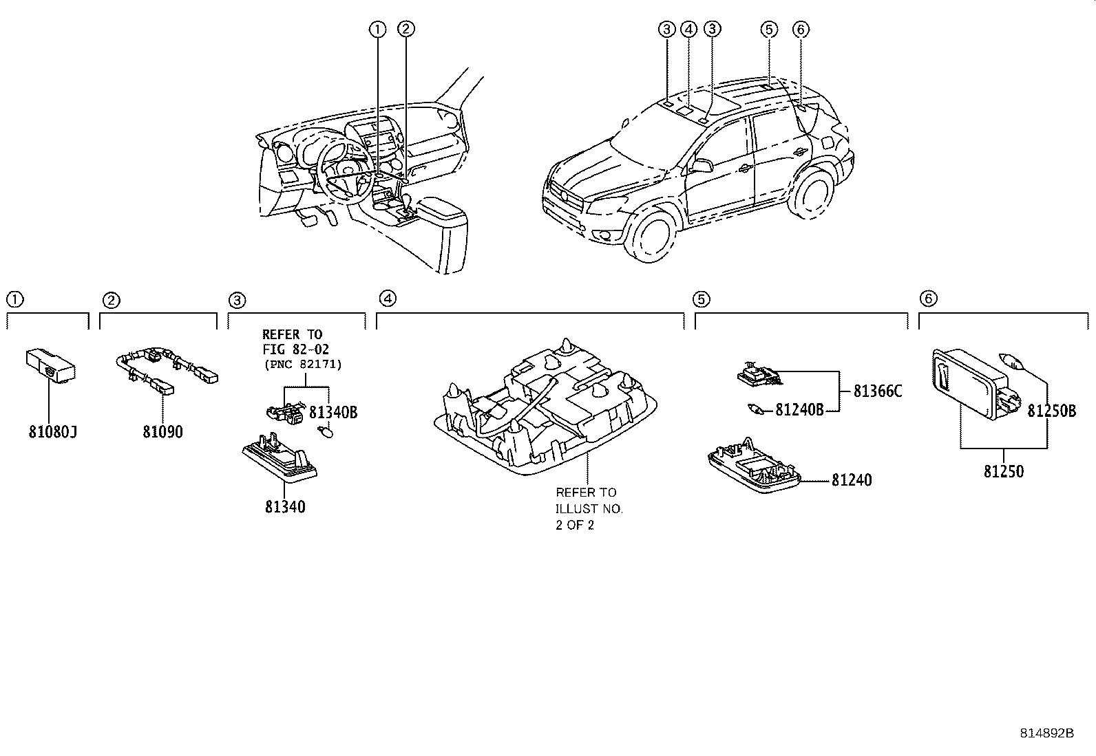 Toyota 81240-02090-E1 LAMP ASSY, ROOM, NO.1