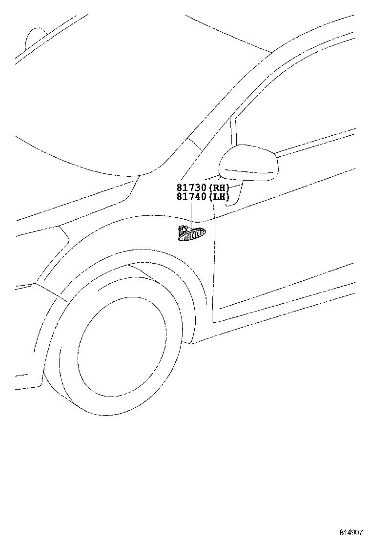 81730-02080 LAMP ASSY, SIDE TURN SIGNAL, RH product image