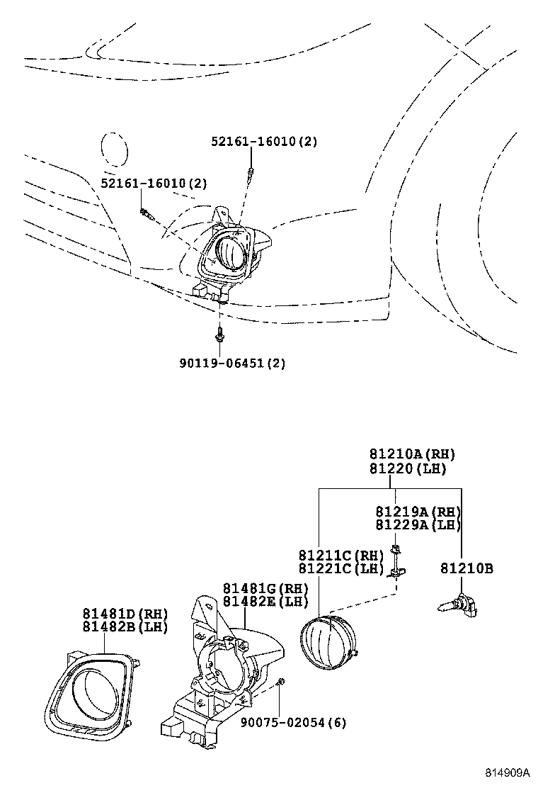 81482-28270 BRACKET, FOG LAMP, LH product image