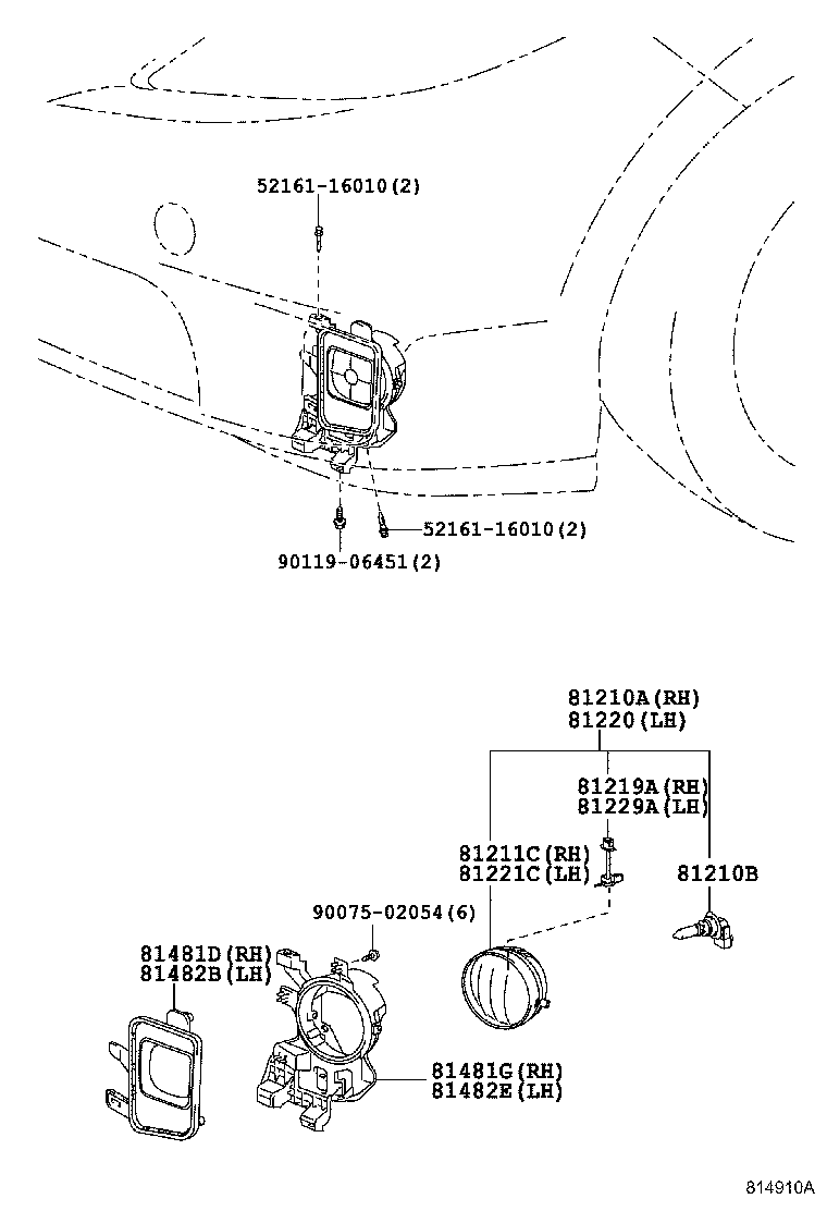 81482-28110 BRACKET, FOG LAMP, LH product image