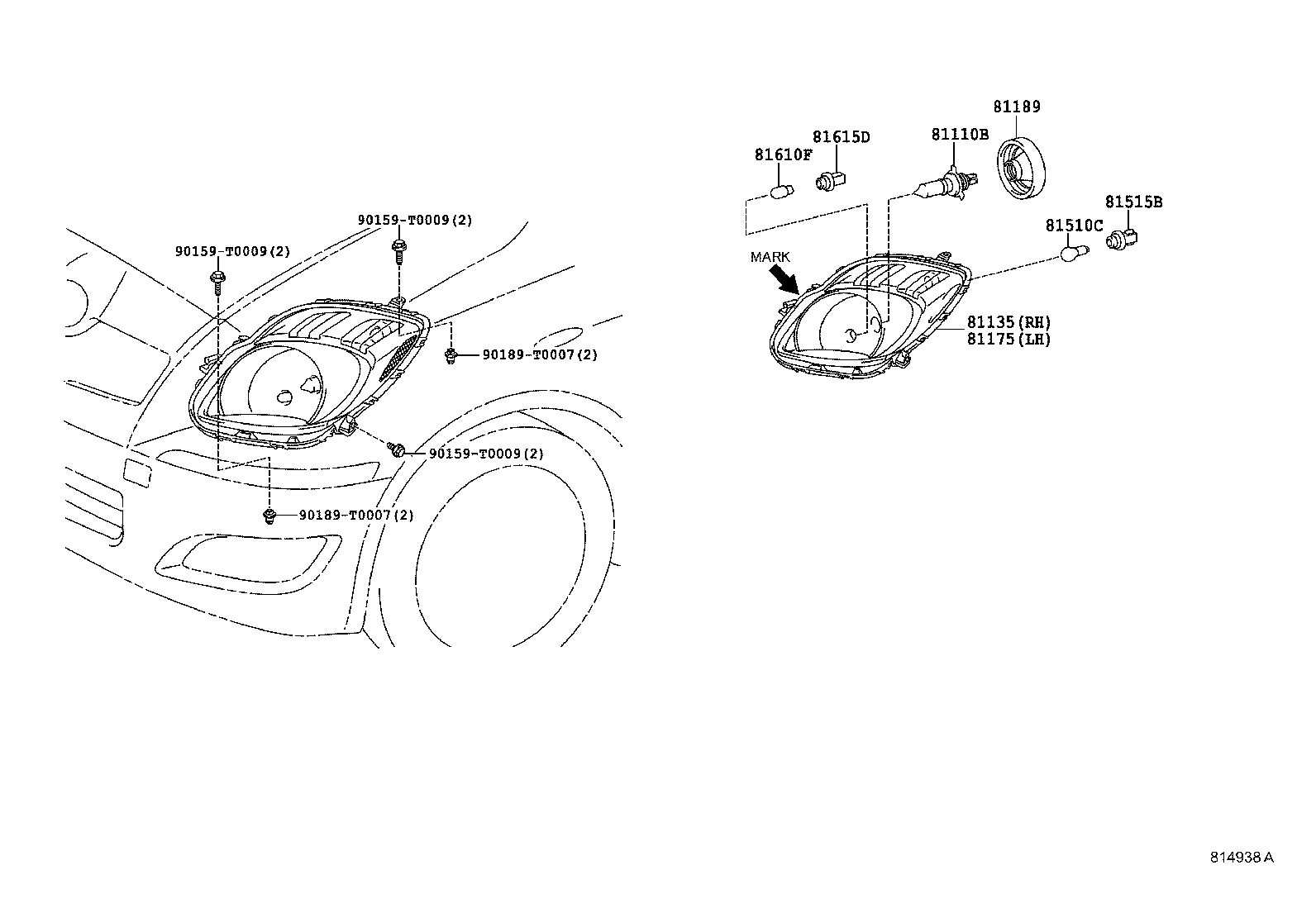 90981-20009 BULB, DISCHARGE HEADLAMP product image