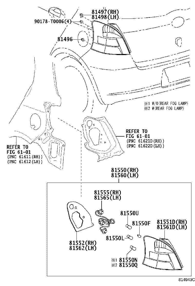 81550-0D280 LAMP ASSY, REAR COMBINATION, RH product image