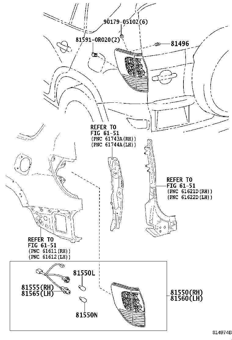 81560-0R020 LAMP ASSY, REAR COMBINATION, LH product image