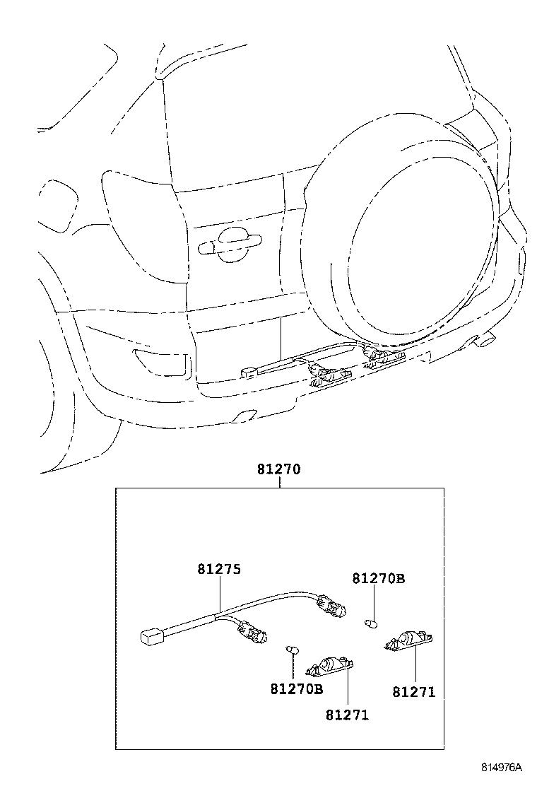 81275-0R020 SOCKET AND WIRE, LICENSE PLATE LAMP product image