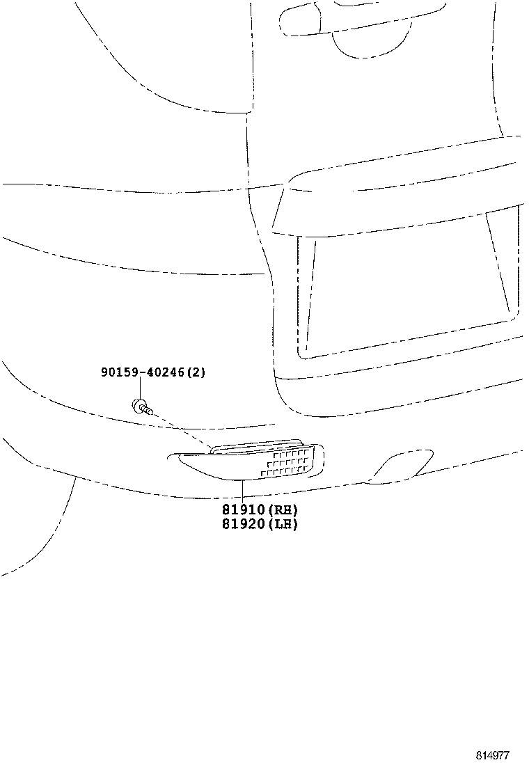 81920-0R020 REFLECTOR ASSY, REFLEX, LH product image