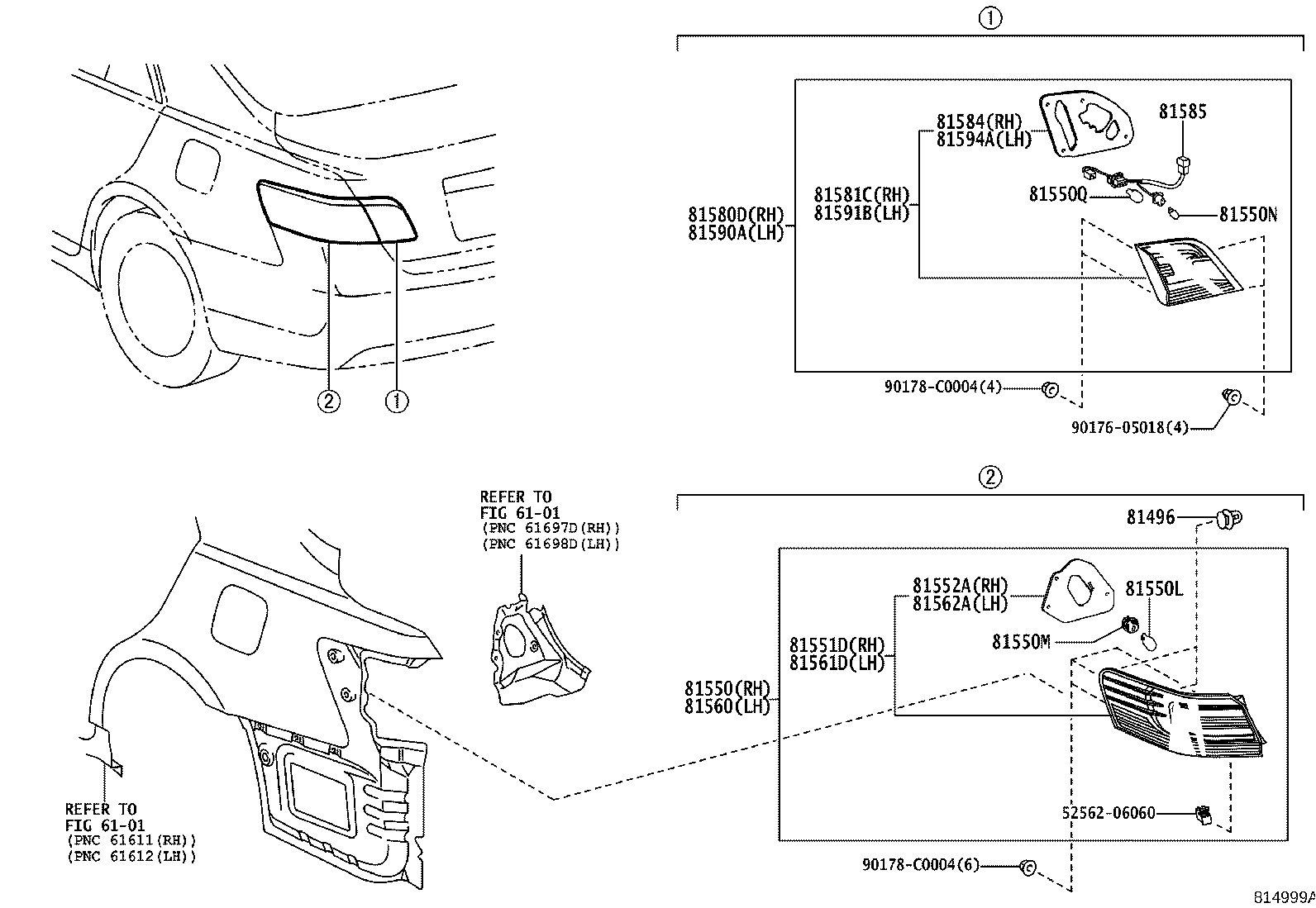 81550-06310 LAMP ASSY, REAR COMBINATION, RH product image
