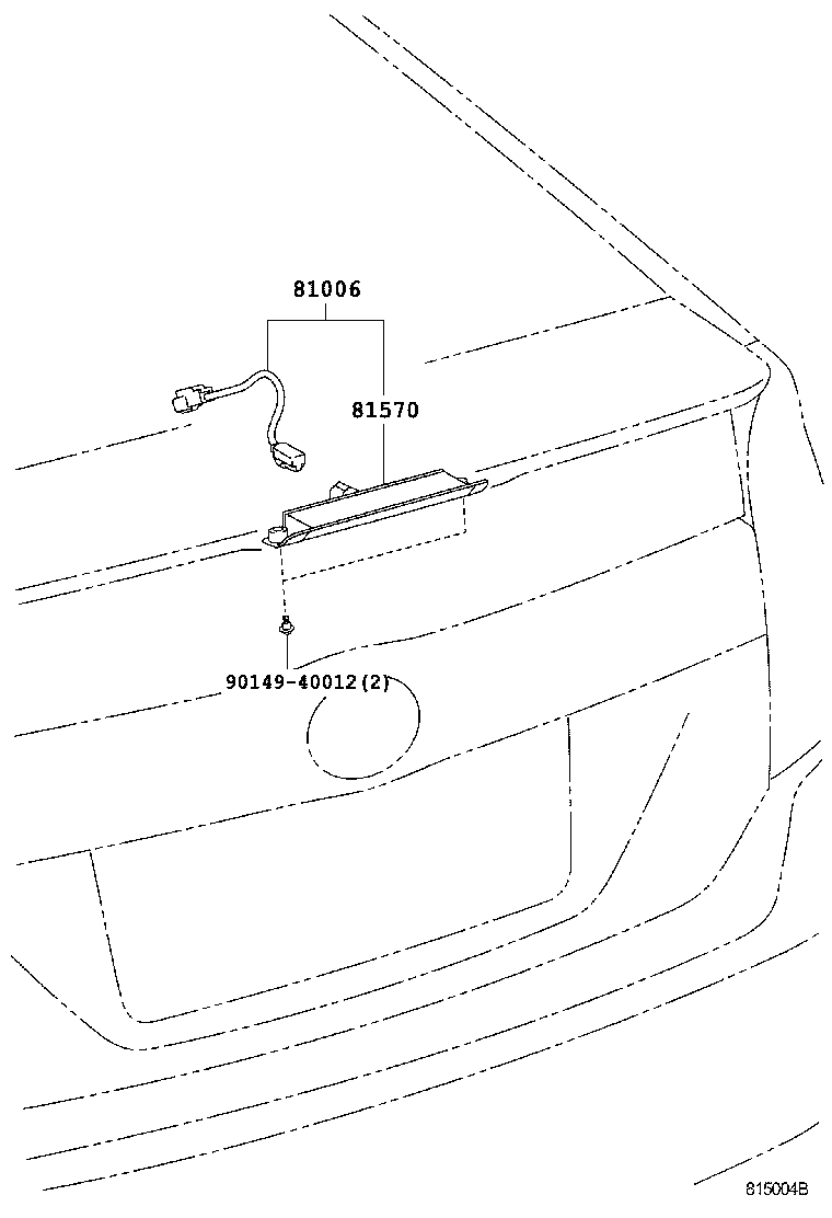 Toyota 81570-47050 LAMP ASSY, CENTER STOP