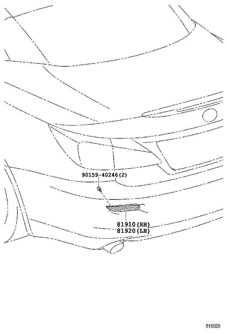 81920-53040 REFLECTOR ASSY, REFLEX, LH product image