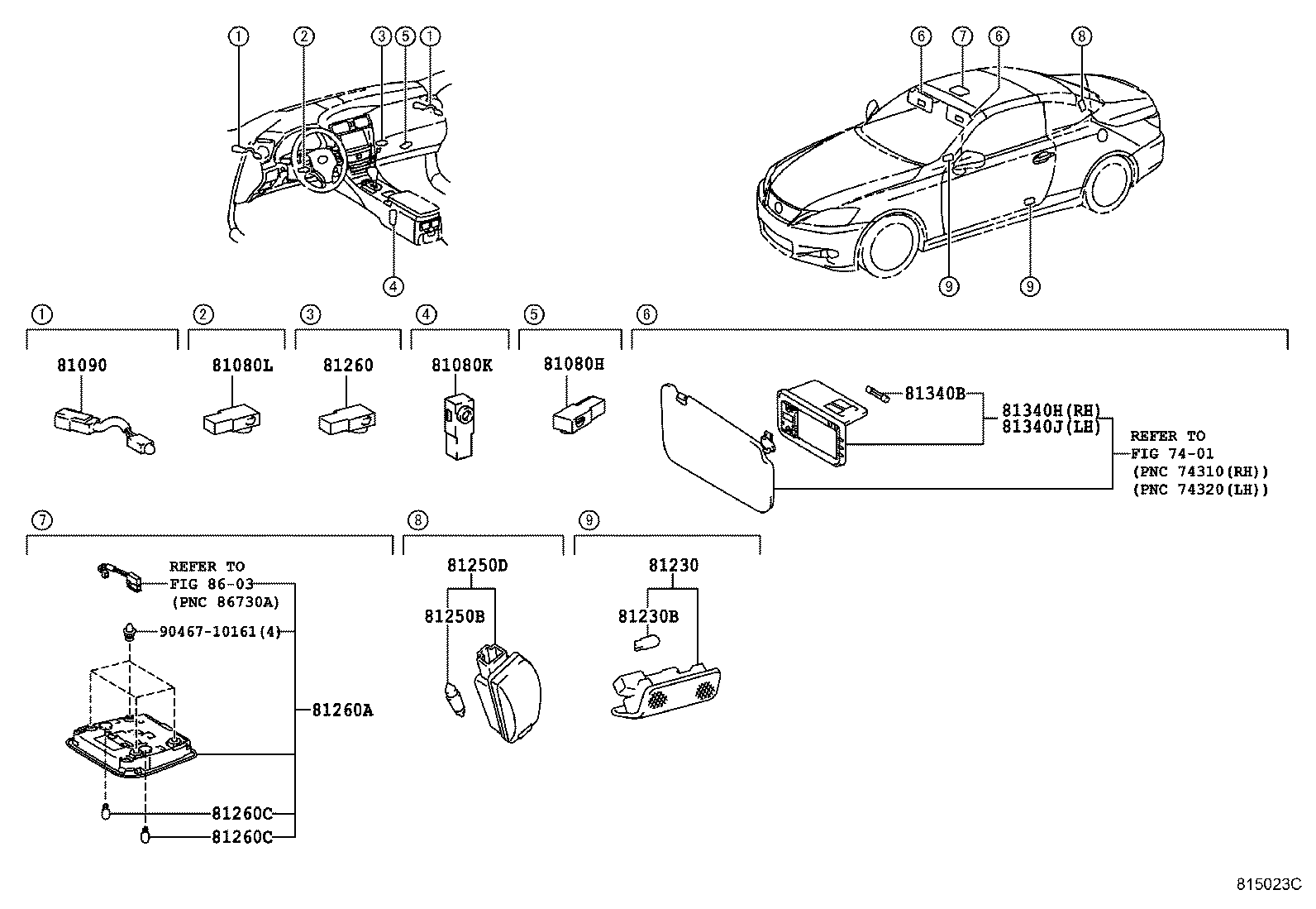 Toyota 81260-53420-B0 LAMP ASSY, MAP