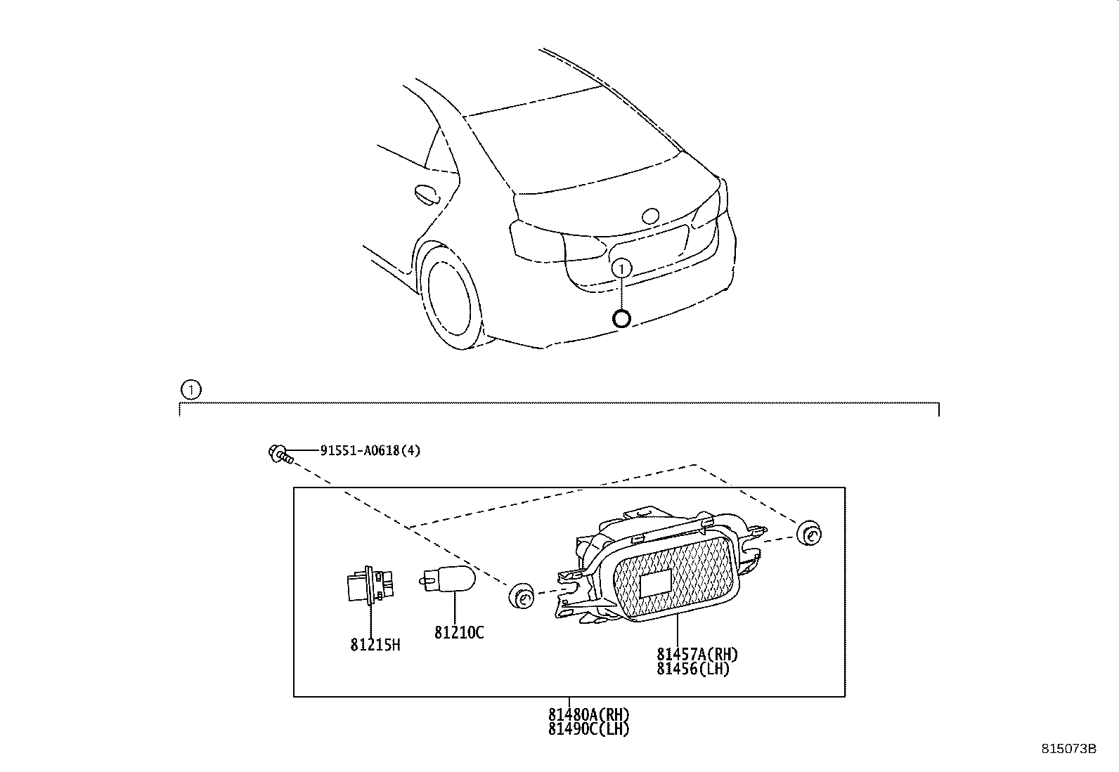 81457-75010 LENS & BODY, REAR FOG LAMP, RH product image