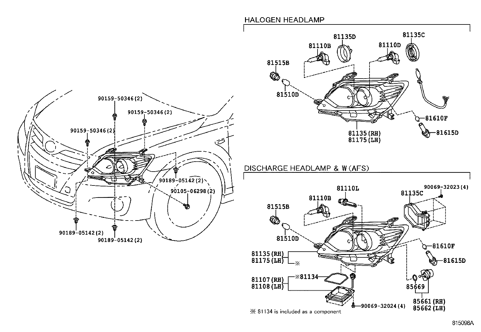 81185-06371 UNIT ASSY, HEADLAMP, LH product image